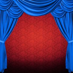 Blue Curtain Stage Photography Scenery Backdrop Stage Carpet Theme Banner AKA-001