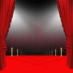 Empty Red Carpet Behind The Curtain Photography Scenery Backdrop Stage Carpet Theme Banner AKA-011