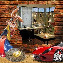 Jewelry Shop Behind The Wall Photography Scenery Backdrop Luxury Theme Banner AKA-026