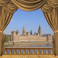 London View From Balcony Photography Scenery Backdrop Balcony Landscape Theme Banner AKA-047