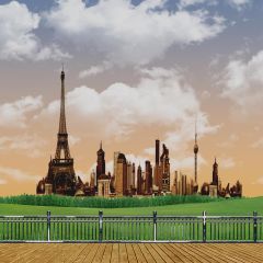 Great Buildings Photography Scenery Backdrop Balcony Landscape Theme Banner AKA-049