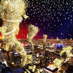 Cash Tornado In City Photography Scenery Backdrop Luxury Theme Banner AKA-060