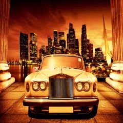 Old Fashion Car Photography Scenery Backdrop Luxury Theme Banner AKA-061