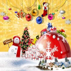 Christmas Photography Scenery Backdrop Christmas Theme Banner AKA-064