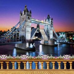 Tower Bridge Photography Scenery Backdrop Balcony Landscape Theme Banner AKA-076