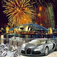 Luxury Night Photography Scenery Backdrop Luxury Theme Banner AKA-086