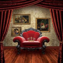 Crown On The Royal Chair Photography Scenery Backdrop Indoor Theme Banner AKA-138