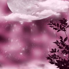 Bright Full Moon White Clouds Photography Scenery Backdrop Fantasy Theme Banner AKA-145