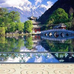 Chines Garden Photography Scenery Backdrop Terrace Scenery Theme Banner AKA-148