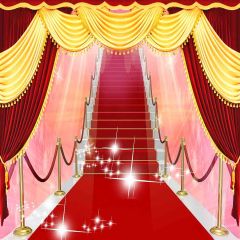 Red Carpet Stairs Photography Scenery Backdrop Stage Carpet Theme Banner AKA-152