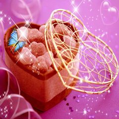 Heart Shaped Candy Box Photography Scenery Backdrop Love Theme Banner AKA-163