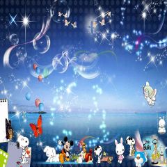 Cartoon Party Photography Scenery Backdrop Cartoon Theme Banner AKA-168