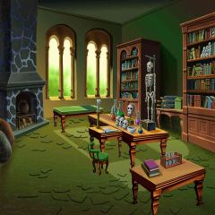 Biology Class Photography Scenery Backdrop Bookshelf Theme Banner AKA-172