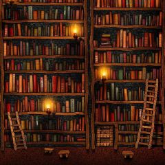 Dark Shelf Photography Scenery Backdrop Bookshelf Theme Banner AKA-173