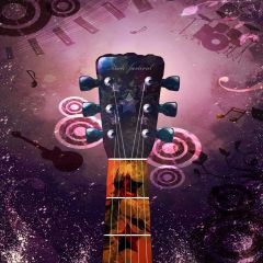 Rock Guitar Photography Scenery Backdrop Music Dance Theme Banner AKA-299