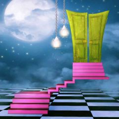 The Green Door Photography Scenery Backdrop Fantasy Theme Banner AKA-330