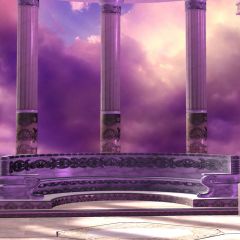 Romantic Purple Photography Scenery Backdrop Arches or Pillars Theme Banner AKA-331