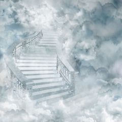 Long Ladder Fantastic Cloud Photography Scenery Backdrop Fantasy Theme Banner AKA-334