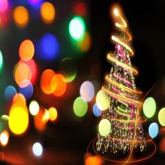 Light Spots Flashing Xmas Tree Photography Scenery Backdrop Christmas Theme Banner AKA-338