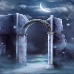 Stone Arch Photography Scenery Backdrop Arches or Pillars Theme Banner AKA-359