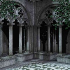 Spooky Yard Photography Scenery Backdrop Architectural Theme Banner AKA-407