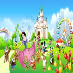 Cinderella Seven Dwarfs Photography Scenery Backdrop Cartoon Theme Banner AKA-412