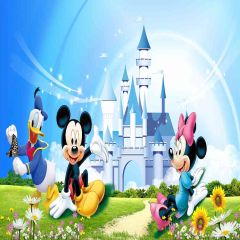 Cartoon Castle Photography Scenery Backdrop Cartoon Theme Banner AKA-414