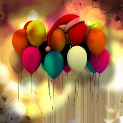 Balloon Christmas Photography Scenery Backdrop Birthday Party Theme Banner AKA-453
