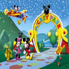 Happy Mickey Theme Park Photography Scenery Backdrop Cartoon Theme Banner AKA-456