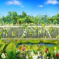 Lively Green Photography Scenery Backdrop Garden Scenery Theme Banner AKA-465