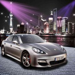 Shanghai Night Photography Scenery Backdrop Luxury Theme Banner AKA-485