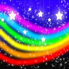 Stars Rainbow Light Photography Scenery Backdrop Starlight Shine Theme Banner AKA-521