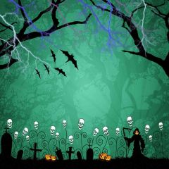 Halloween Night Photography Scenery Backdrop Halloween Theme Banner AKA-523