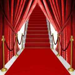 Red Carpet Stairs Photography Scenery Backdrop Stage Carpet Theme Banner AKA-527