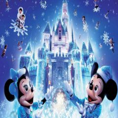 Winder Cartoon Castle Photography Scenery Backdrop Cartoon Theme Banner AKA-542