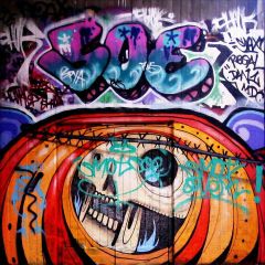 Scrawled Wall Photography Scenery Backdrop Graffiti Theme Banner AKA-550