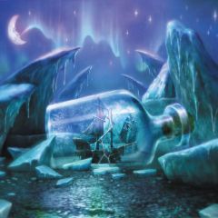 Ship In The Bottle Photography Scenery Backdrop Fantasy Theme Banner AKA-576