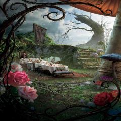 Dinner In Wonderland Photography Scenery Backdrop Fantasy Theme Banner AKA-582