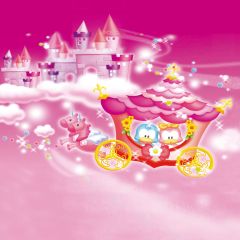 Carriage Cartoon Castle Photography Scenery Backdrop Cartoon Theme Banner AKA-619