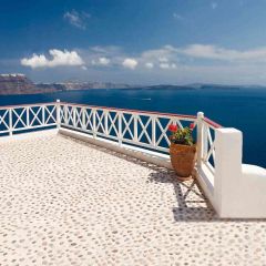 Beach House Balcony Photography Scenery Backdrop Terrace Scenery Theme Banner AKA-638