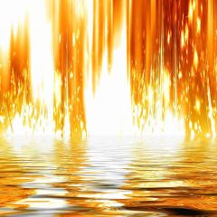 Golden Waterfall Photography Scenery Backdrop Fantasy Theme Banner AKA-659