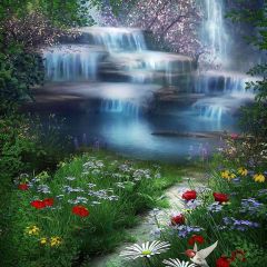 Ravine Stream Photography Scenery Backdrop Nature Theme Banner AKA-660