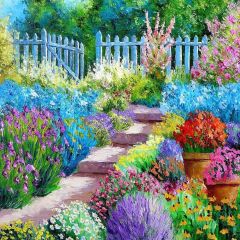 Spring In The Garden Photography Scenery Backdrop Garden Scenery Theme Banner AKA-677