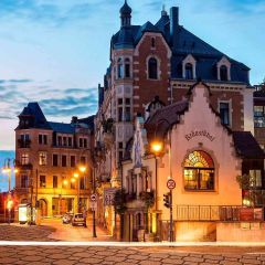 Europe Street Photography Scenery Backdrop Architectural Theme Banner AKA-684