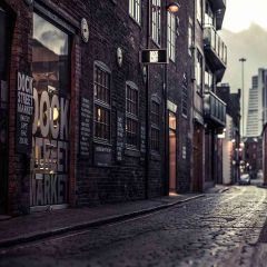 Street After The Rain Photography Scenery Backdrop Streetscape Theme Banner AKA-691