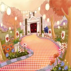 Cartoon Theme Park Photography Scenery Backdrop Cartoon Theme Banner AKA-700