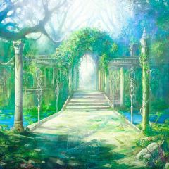 Green Pass Photography Scenery Backdrop Garden Scenery Theme Banner AKA-702