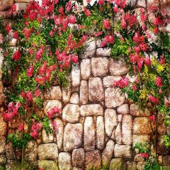 Flowers On The Wall Photography Scenery Backdrop Flowers Theme Banner AKA-709