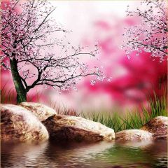 Beautiful Waterside Scenery Photography Scenery Backdrop Nature Theme Banner AKA-712