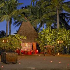 Cabin On The Beach Photography Scenery Backdrop Nature Theme Banner AKA-739